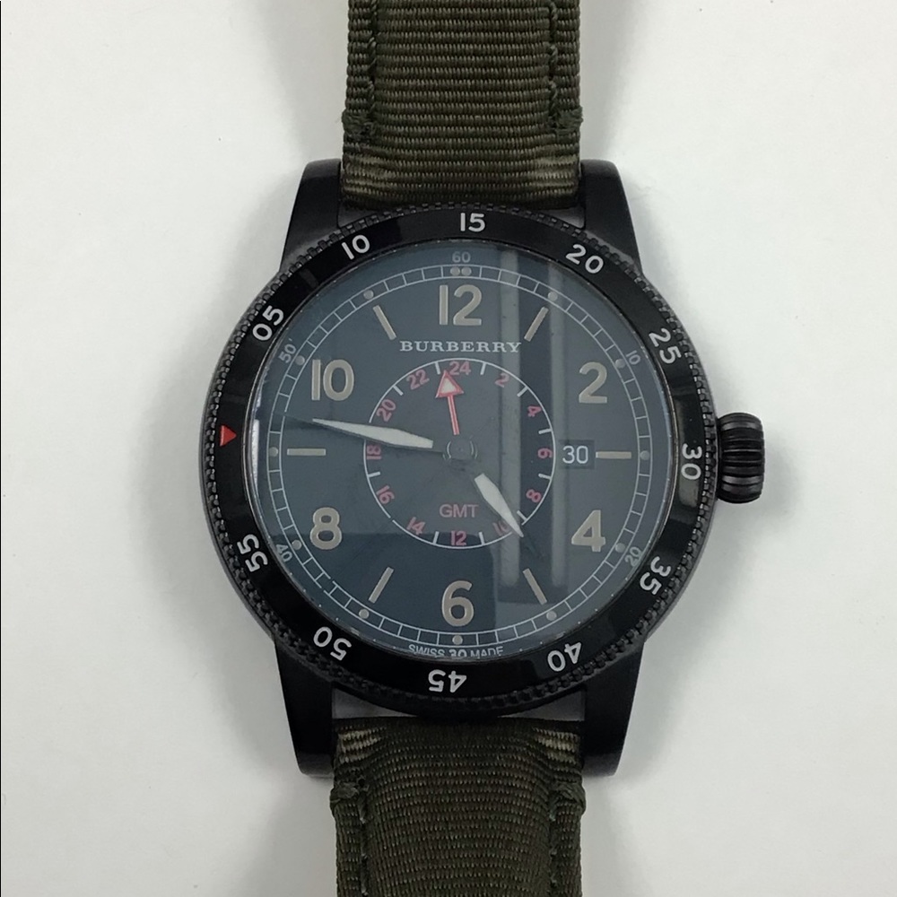 NWT Burberry BU7885 GMT Utilitarian Black Watch